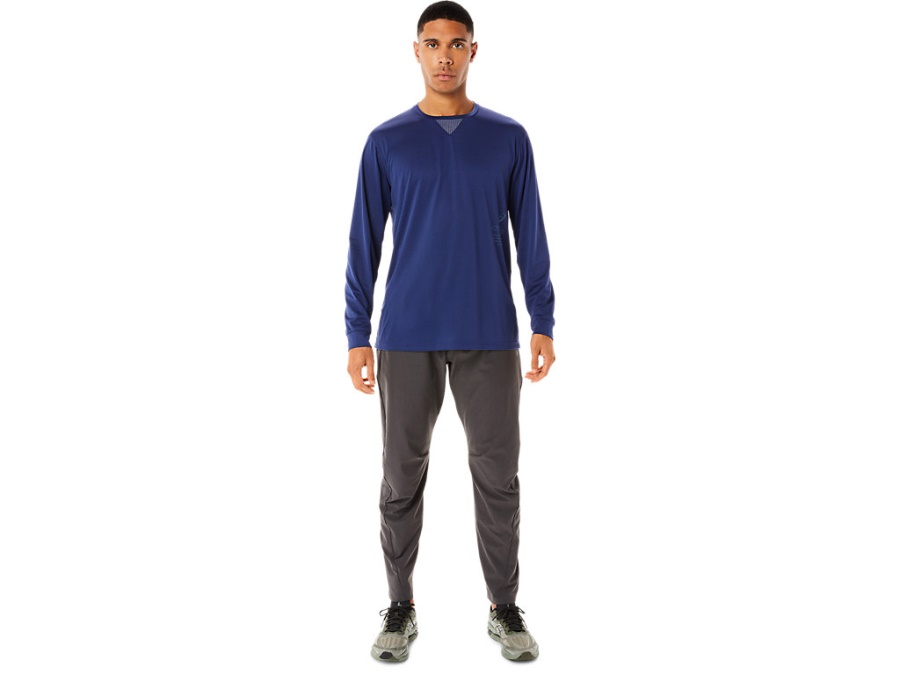 ACTIBREEZE JACQUARD LONG SLEEVED TOP Deep Ocean Asics