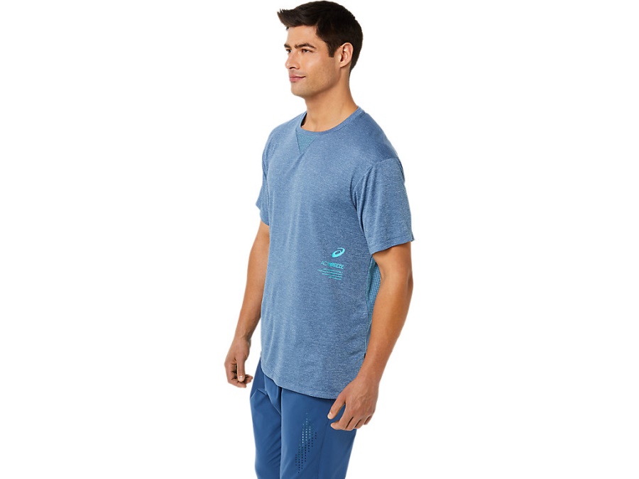 ACTIBREEZE JACQUARD SHORT SLEEVED TOP Grand Shark Heather Asics