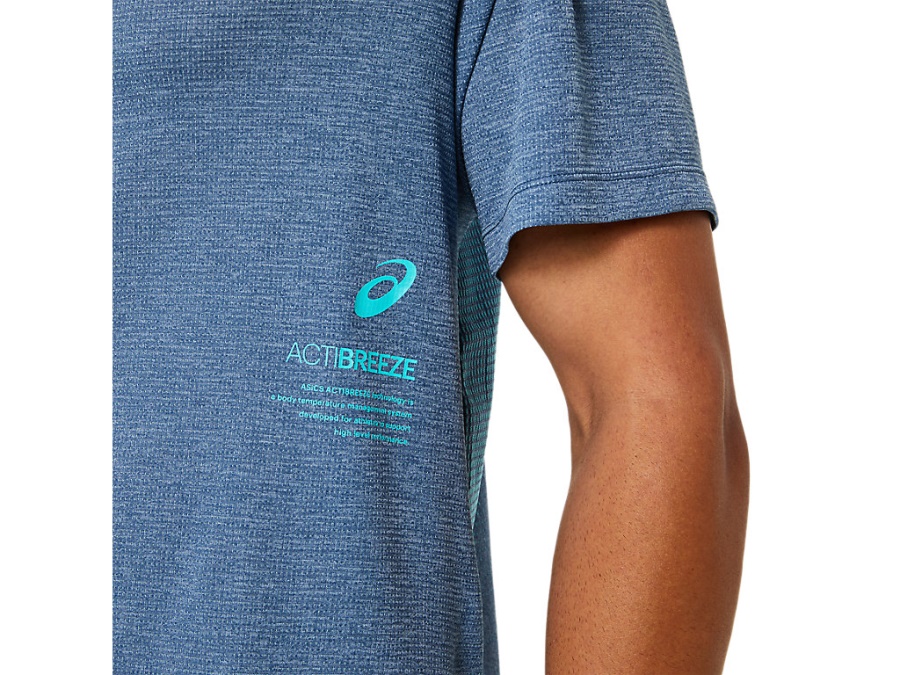 ACTIBREEZE JACQUARD SHORT SLEEVED TOP Grand Shark Heather Asics