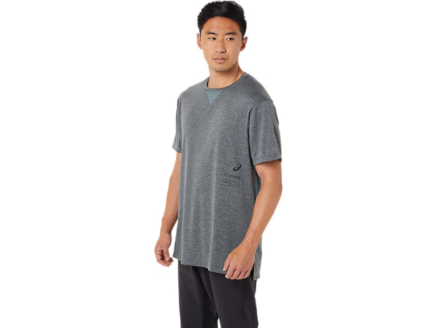 Asics ACTIBREEZE JACQUARD SHORT SLEEVED TOP Carrier Grey Heather