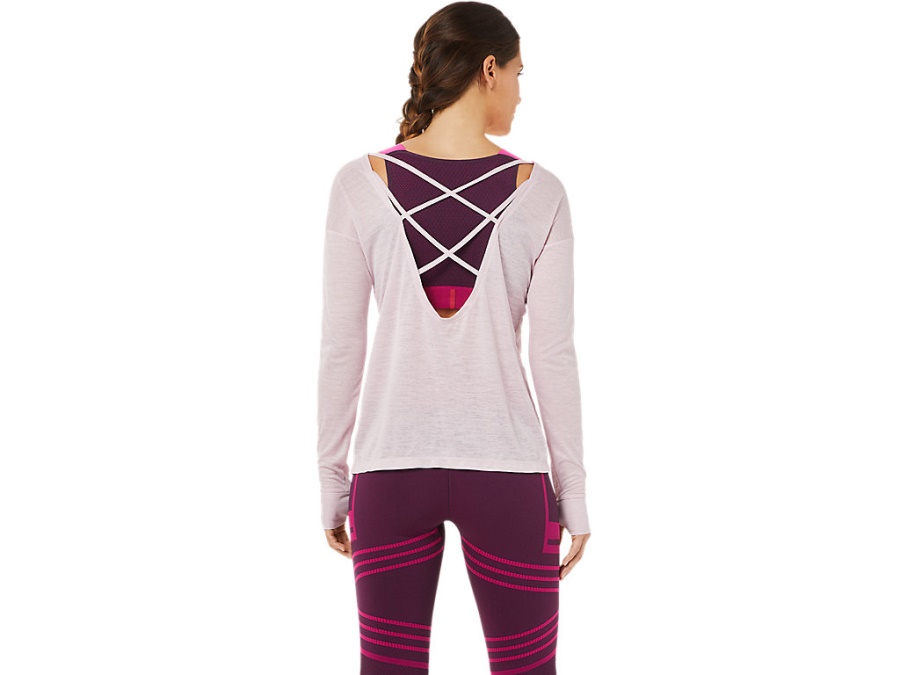 Asics Barely Rose OPEN BACK LONG SLEEVED TOP