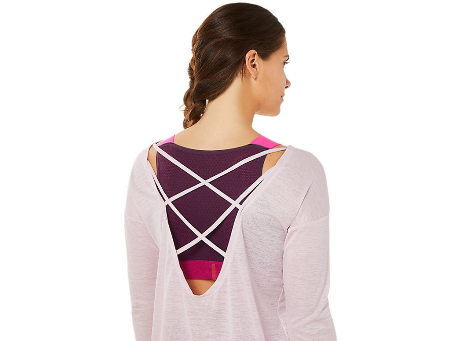 Asics Barely Rose OPEN BACK LONG SLEEVED TOP