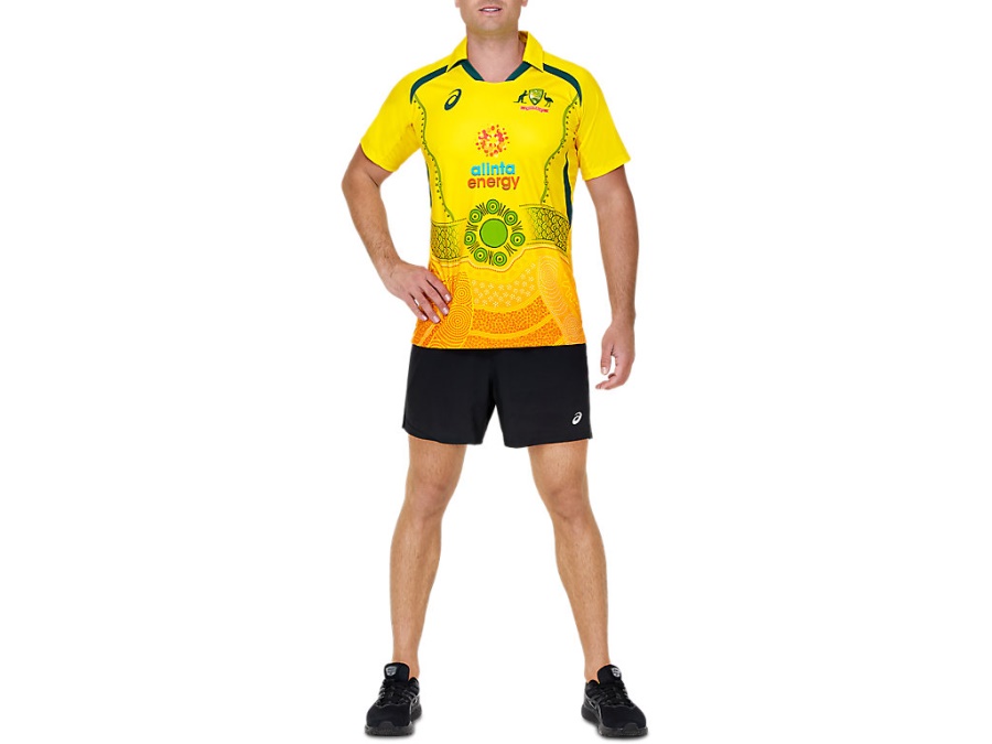 Asics CRICKET AUSTRALIA INDIGENOUS REPLICA SHIRT Blazing Yellow