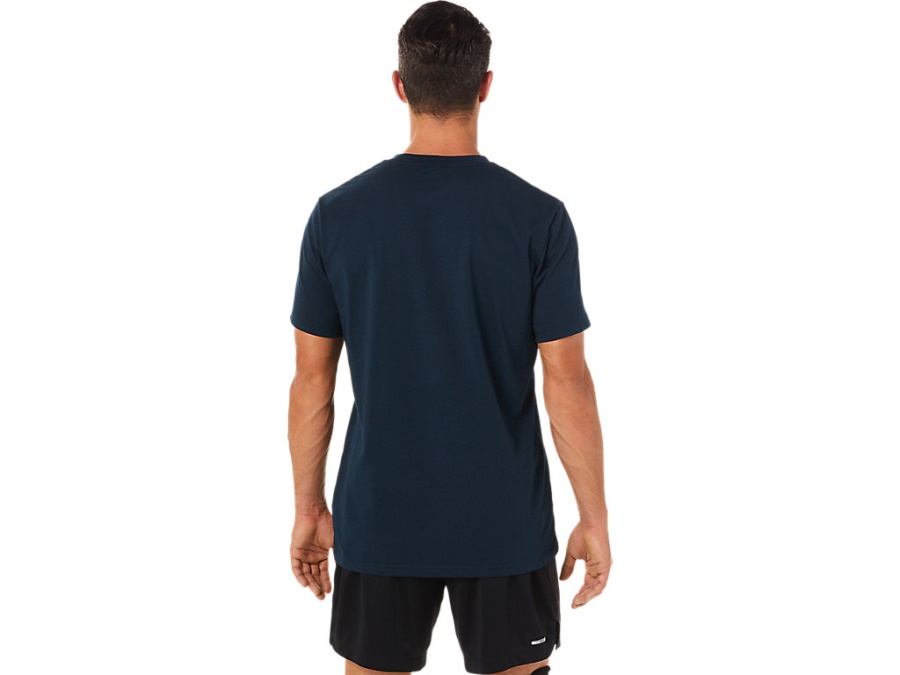 Asics French Blue HERITAGE FONT GRAPHIC TEE