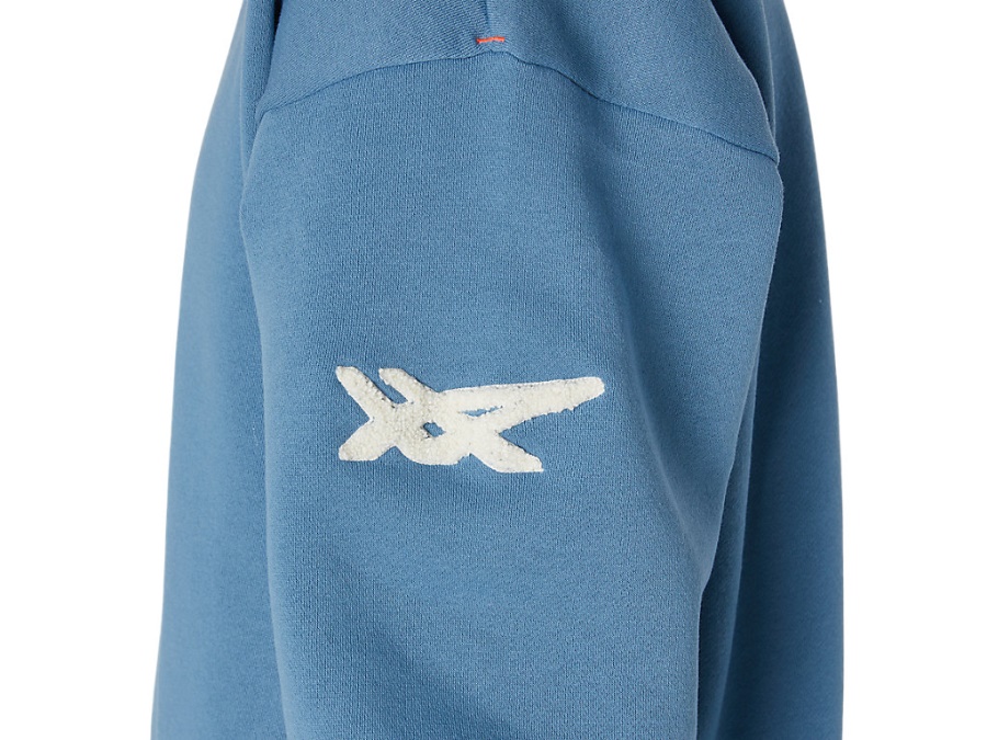 Asics Grey Floss BRUSHED FRENCH TERRY CREW TOP