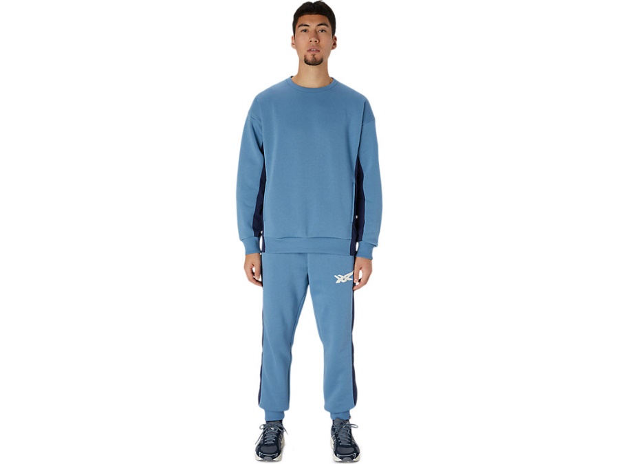 Asics Grey Floss BRUSHED FRENCH TERRY CREW TOP