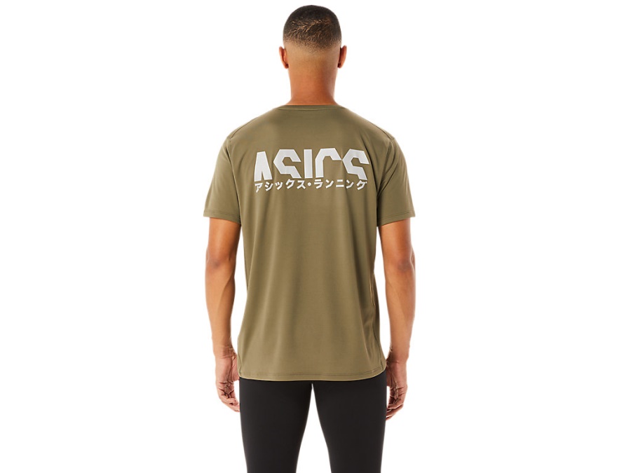 Asics KATAKANA SHORT SLEEVED TOP Mantle Green