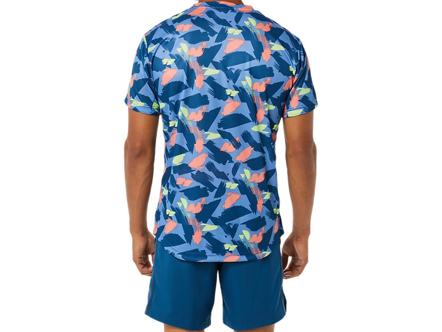 Asics MATCH GRAPHIC SHORT SLEEVED TOP Light Indigo