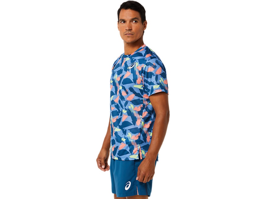 Asics MATCH GRAPHIC SHORT SLEEVED TOP Light Indigo