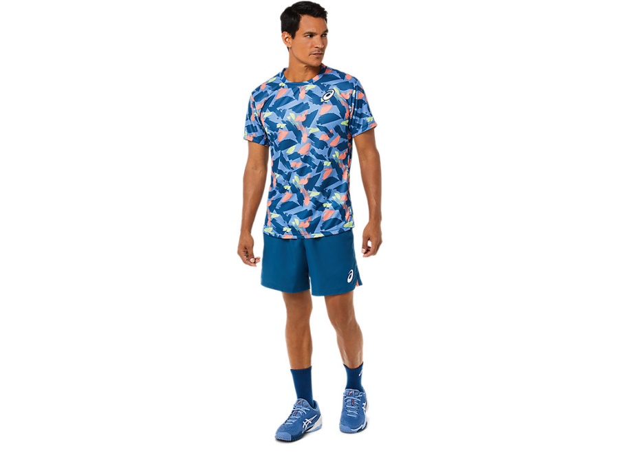 Asics MATCH GRAPHIC SHORT SLEEVED TOP Light Indigo