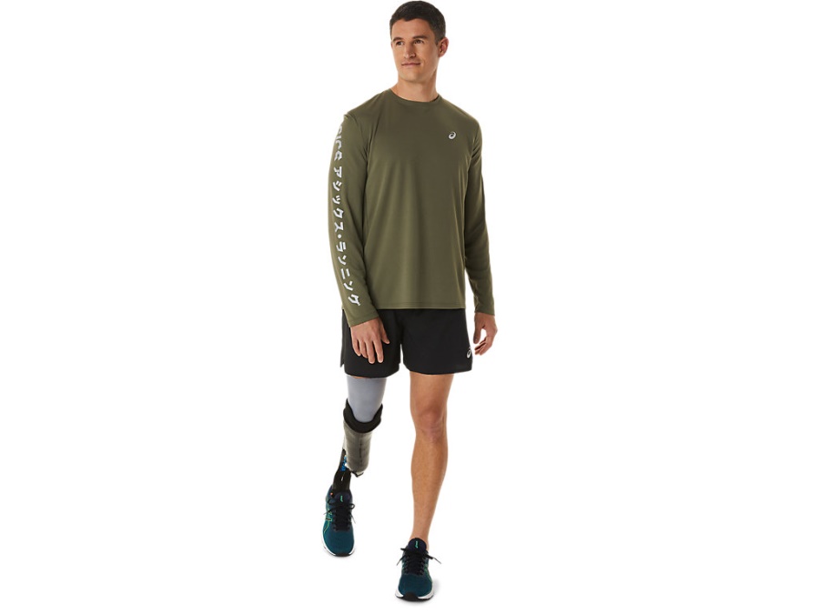 Asics Mantle Green KATAKANA LONG SLEEVED TOP