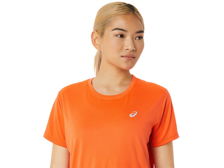 Asics Nova Orange SILVER SHORT SLEEVED TOP