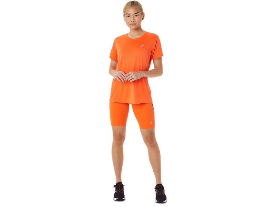 Asics Nova Orange SILVER SHORT SLEEVED TOP