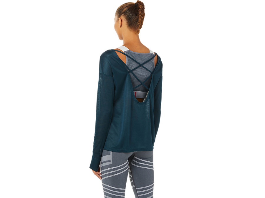 Asics OPEN BACK LONG SLEEVED TOP French Blue
