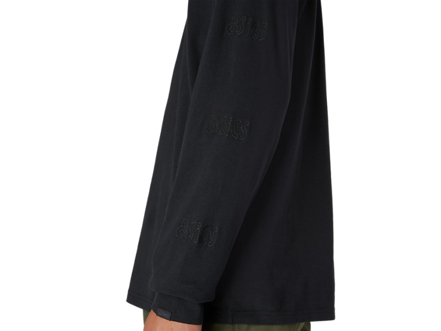 Asics Performance Black EMBROIDERY LONG SLEEVED TEE