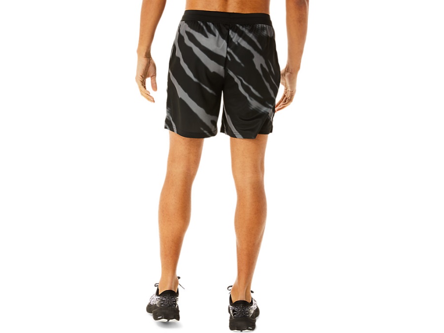 Asics Performance Black-Graphite Grey SEASONAL ALL OVER PRINT SHORTS