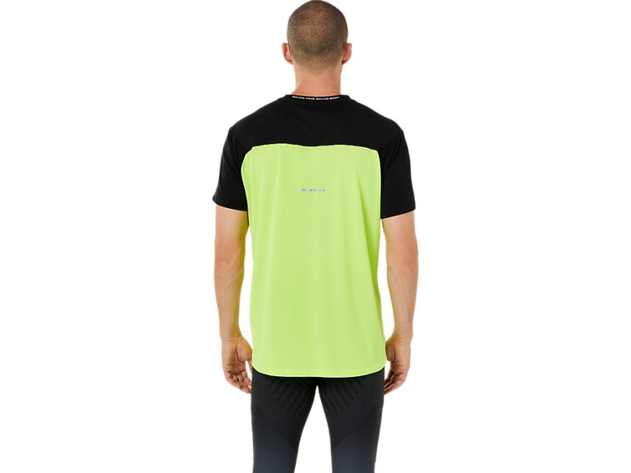 Asics Performance Black-Hazard Green RACE SHORT SLEEVED TOP