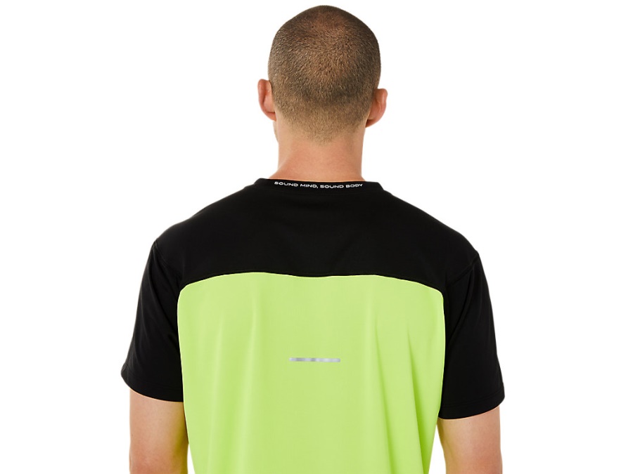 Asics Performance Black-Hazard Green RACE SHORT SLEEVED TOP