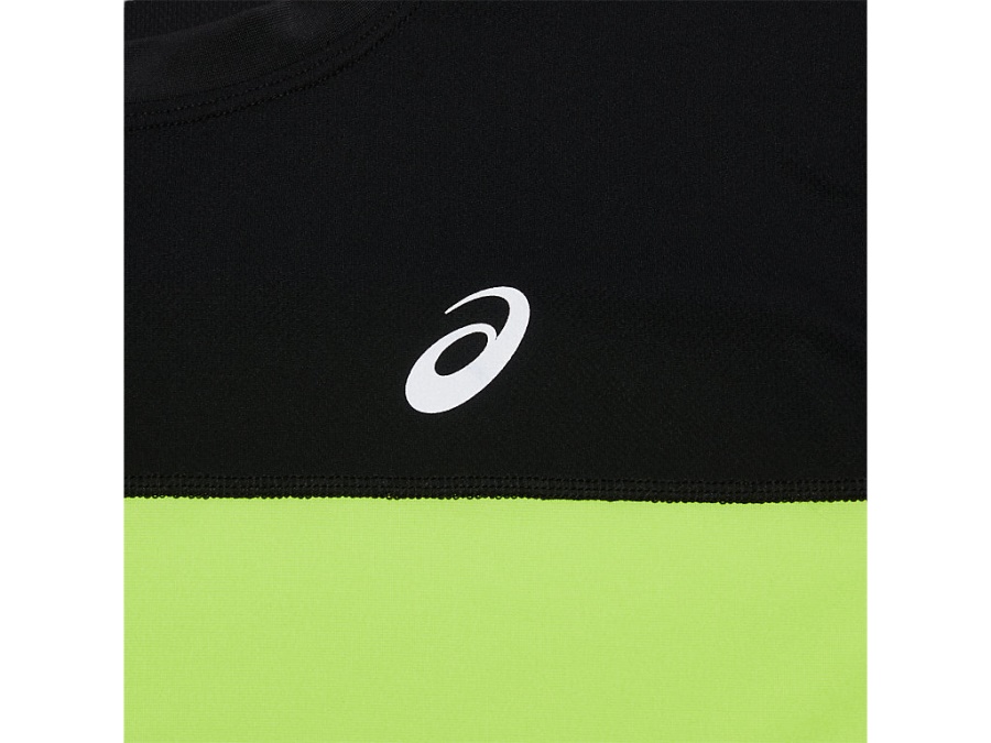 Asics Performance Black-Hazard Green RACE SHORT SLEEVED TOP