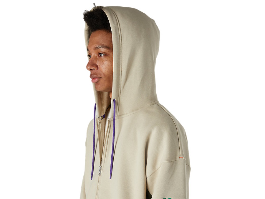 Asics Putty BRUSHED FRENCH TERRY FULL ZIP HOODIE