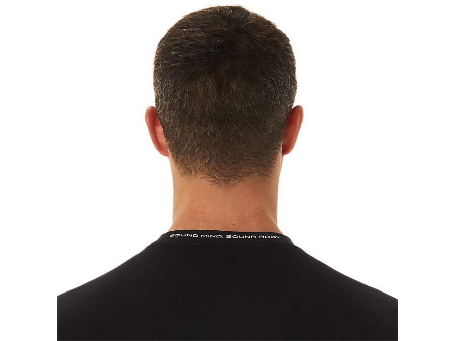 Asics RACE SHORT SLEEVED TOP Performance Black-Light Steel