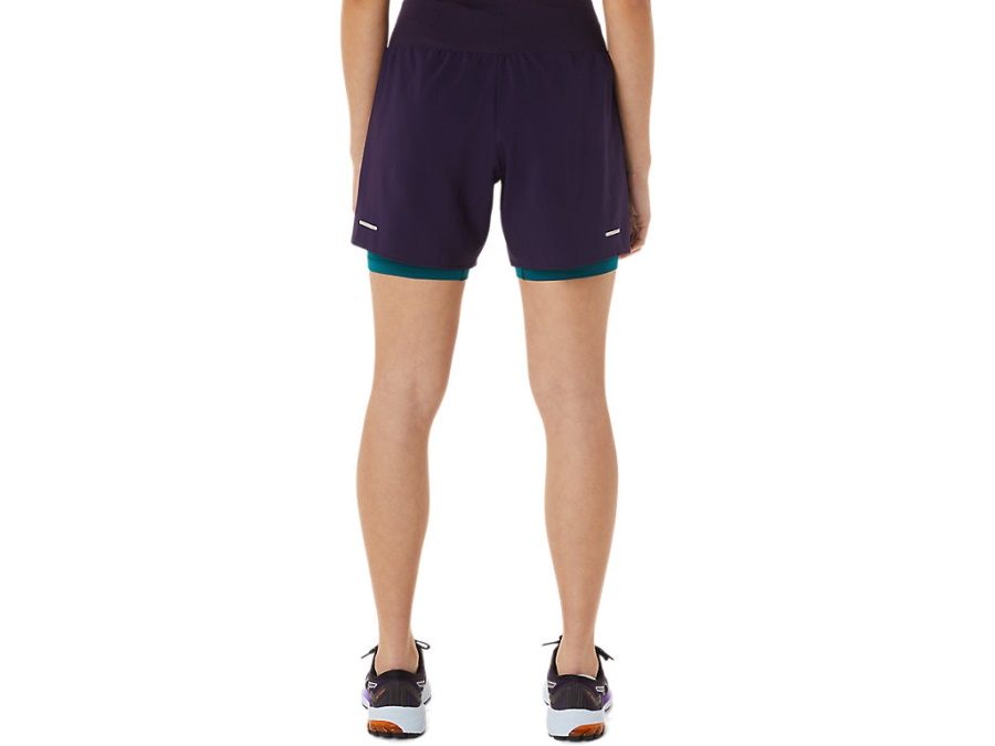 Asics ROAD 2-N-1 55 INCH SHORT Night Shade-Velvet Pine