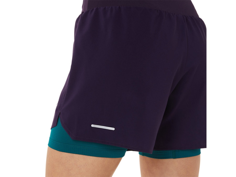 Asics ROAD 2-N-1 55 INCH SHORT Night Shade-Velvet Pine