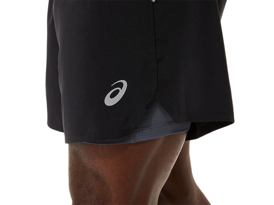 Asics ROAD 2-N-1 7 INCH SHORT Performance Black-Carrier Grey