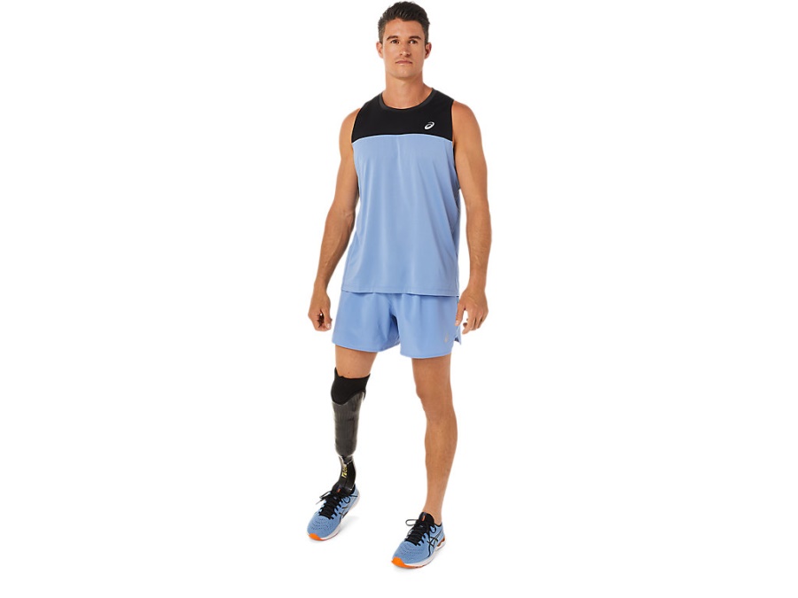 Asics ROAD 5 INCH SHORT Blue Harmony