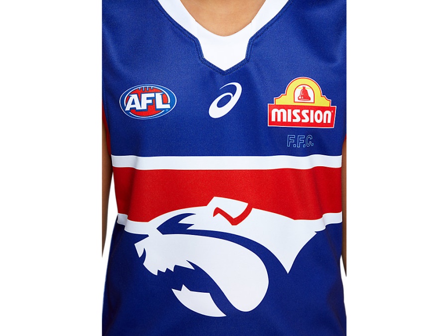 Asics Royal Blue WESTERN BULLDOGS REPLICA RETRO GUERNSEY YOUTH