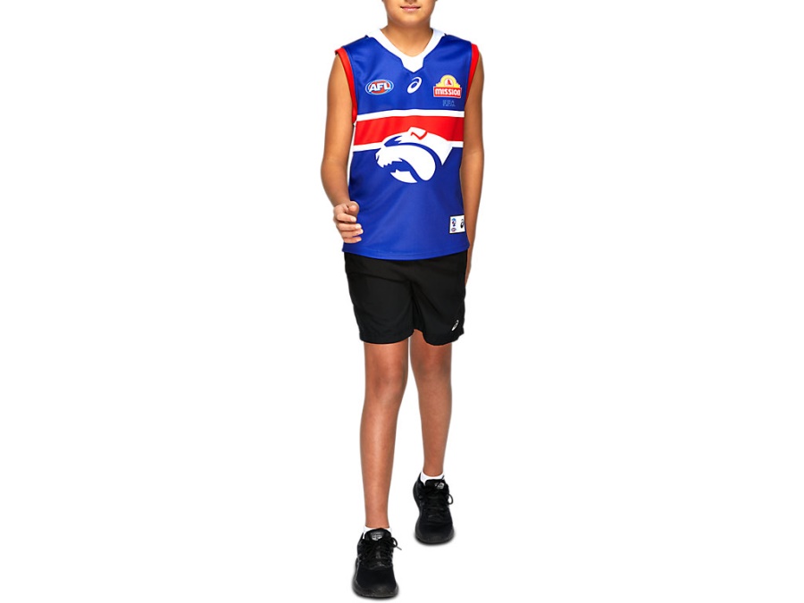 Asics Royal Blue WESTERN BULLDOGS REPLICA RETRO GUERNSEY YOUTH