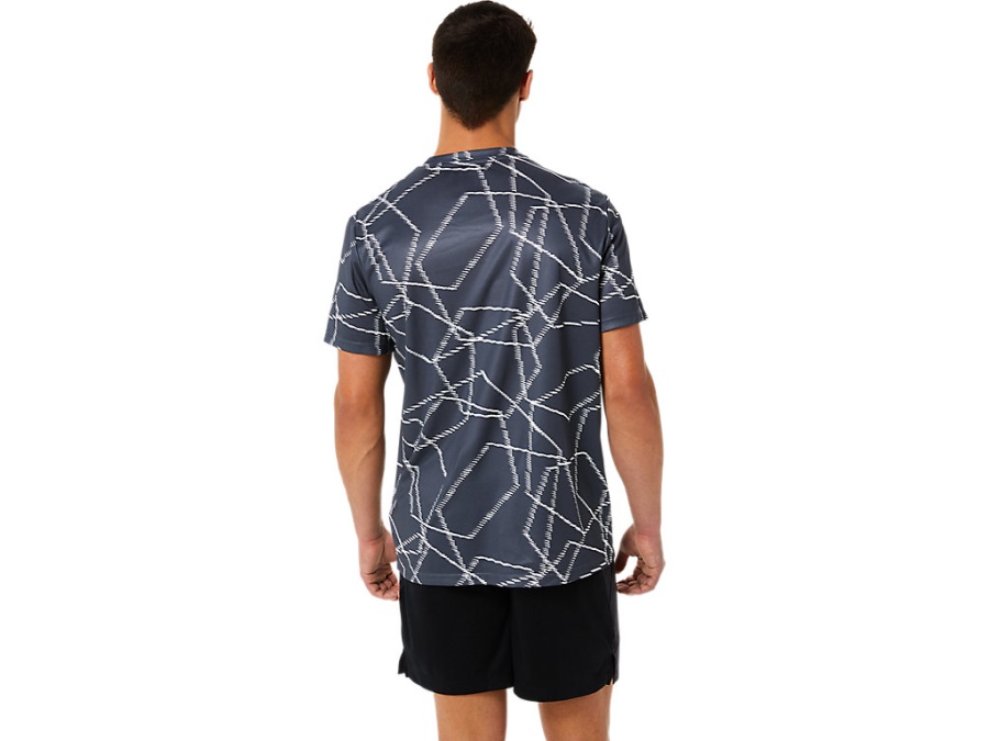 Asics SEASONAL ALL OVER PRINT SHORT SLEEVED TOP Carrier Grey