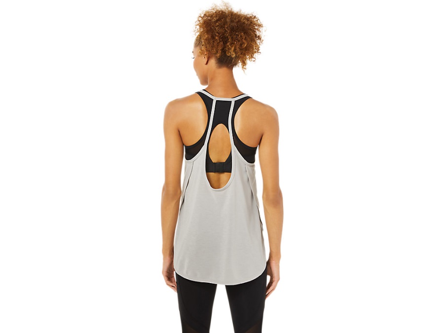 Asics SLIT SLEEVELESS TOP Oyster Grey