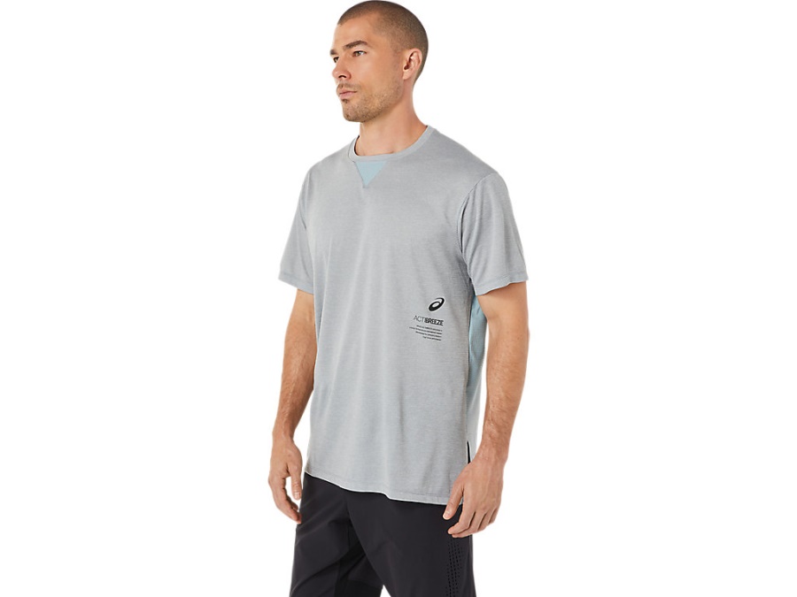 Asics Sheet Rock Heather ACTIBREEZE JACQUARD SHORT SLEEVED TOP