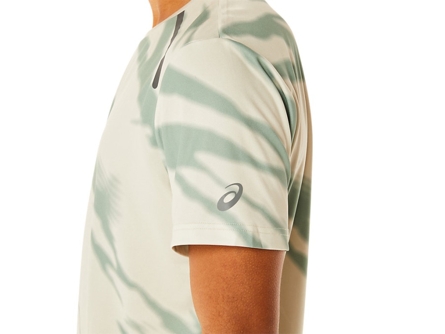 Asics Smoke Grey-Slate Grey SEASONAL ALL OVER PRINT SHORT SLEEVED TOP