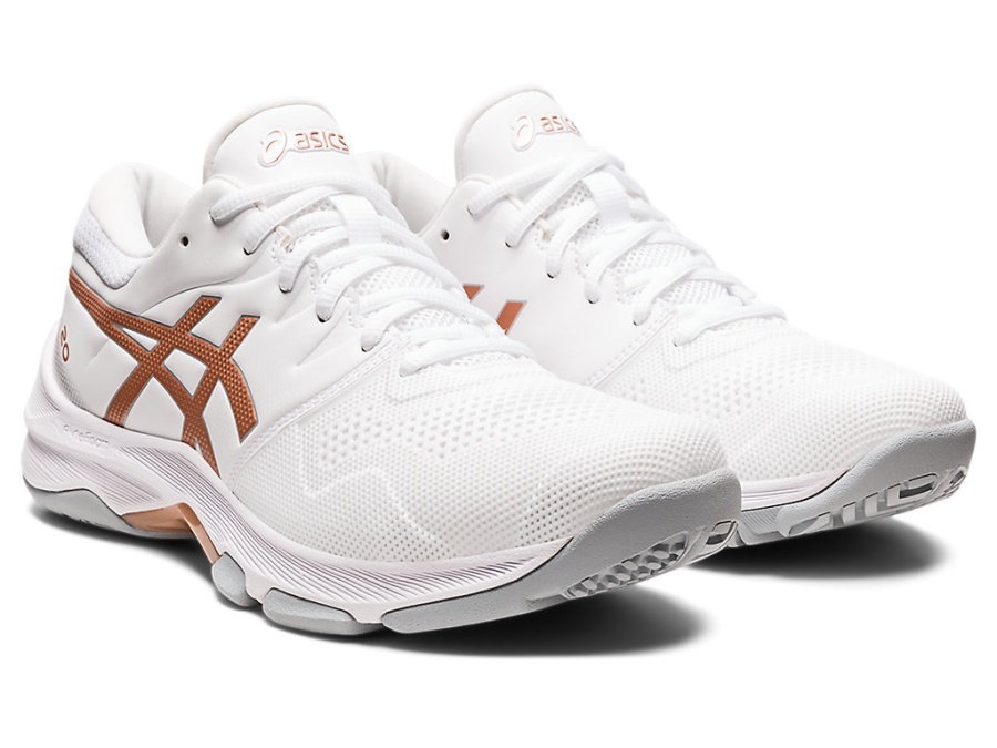 Asics White-Rose Gold GEL-NETBURNER 20 (D WIDE)