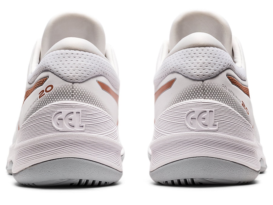 Asics White-Rose Gold GEL-NETBURNER 20 (D WIDE)