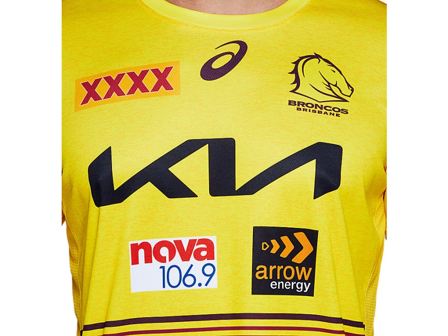 BRISBANE BRONCOS TRAINING TEE Rich Gold Asics