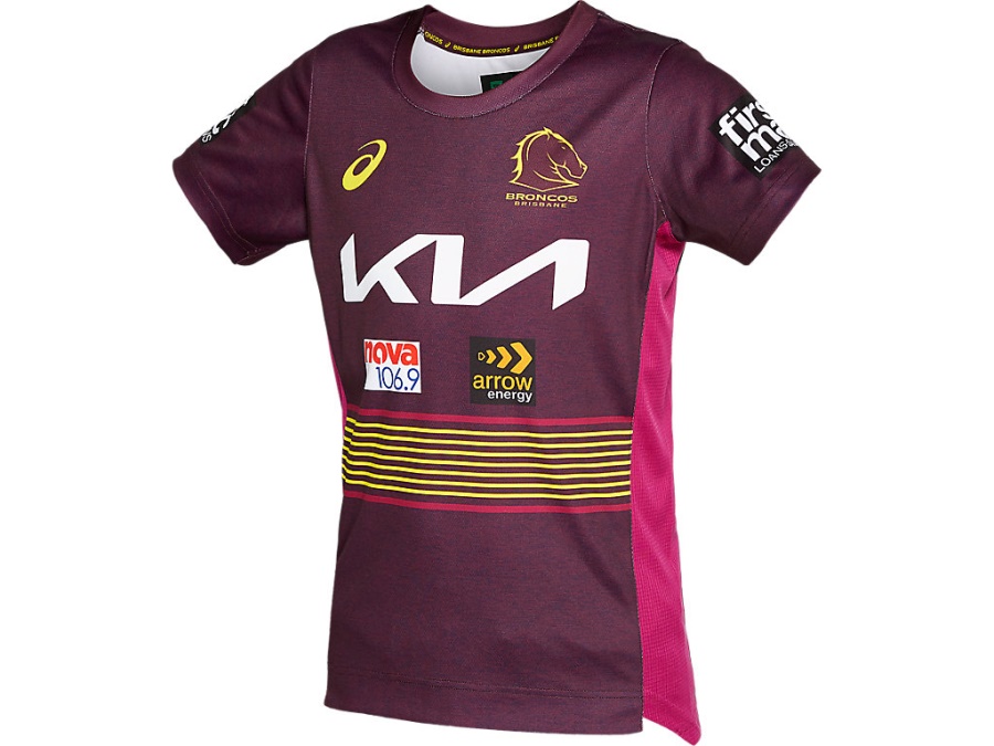 BRISBANE BRONCOS TRAINING TEE YOUTH Deep Mars Asics