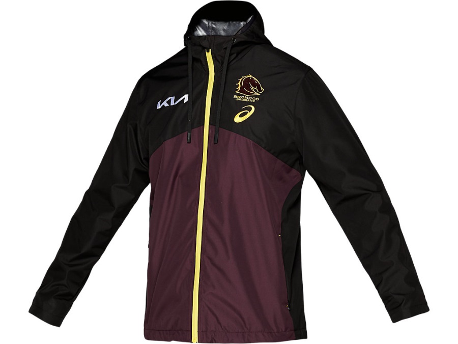 BRISBANE BRONCOS WET WEATHER JACKET Performance Black Asics