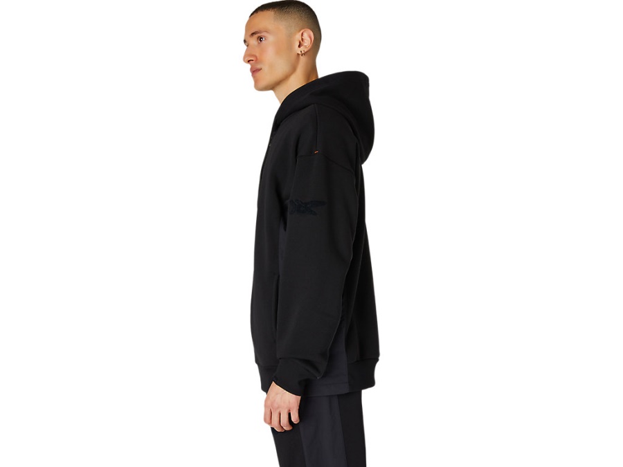 BRUSHED FRENCH TERRY FULL ZIP HOODIE Performance Black Asics