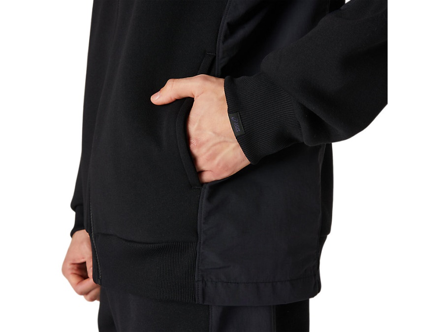 BRUSHED FRENCH TERRY FULL ZIP HOODIE Performance Black Asics