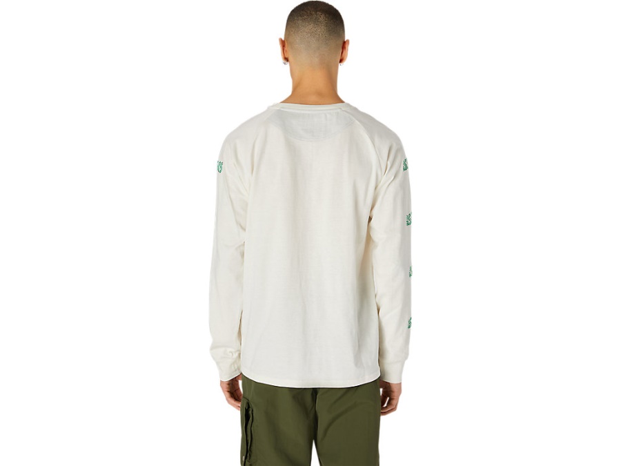 EMBROIDERY LONG SLEEVED TEE Cream Asics