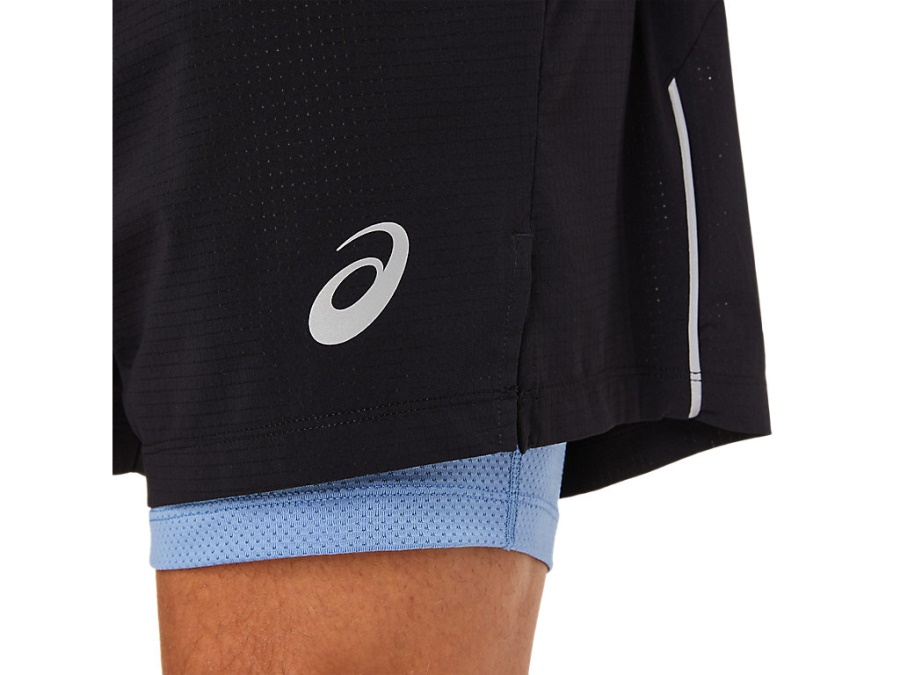 FUJITRAIL SHORT Performance Black-Blue Harmony Asics