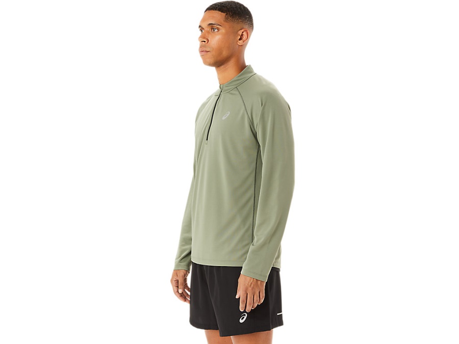 ICON LONG SLEEVED 1-2 ZIP Lichen Green-Performance Black Asics