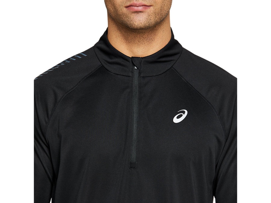 ICON LONG SLEEVED 1-2 ZIP Performance Black-Carrier Grey Asics