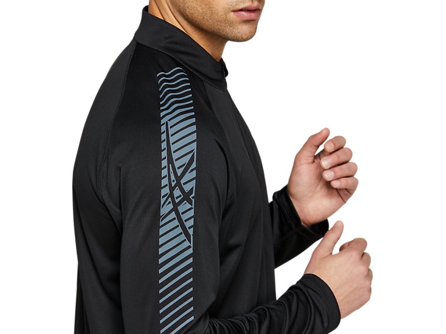ICON LONG SLEEVED 1-2 ZIP Performance Black-Carrier Grey Asics