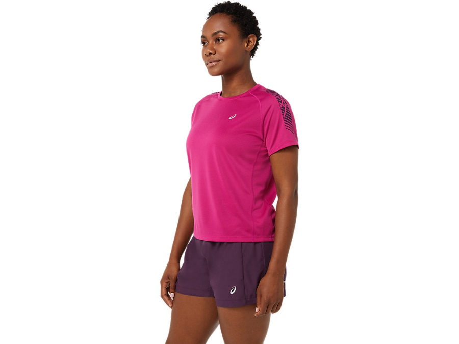 ICON SHORT SLEEVED TOP Fuchsia Red-Deep Plum Asics