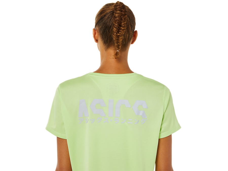 KATAKANA SHORT SLEEVED TOP Lime Green Asics