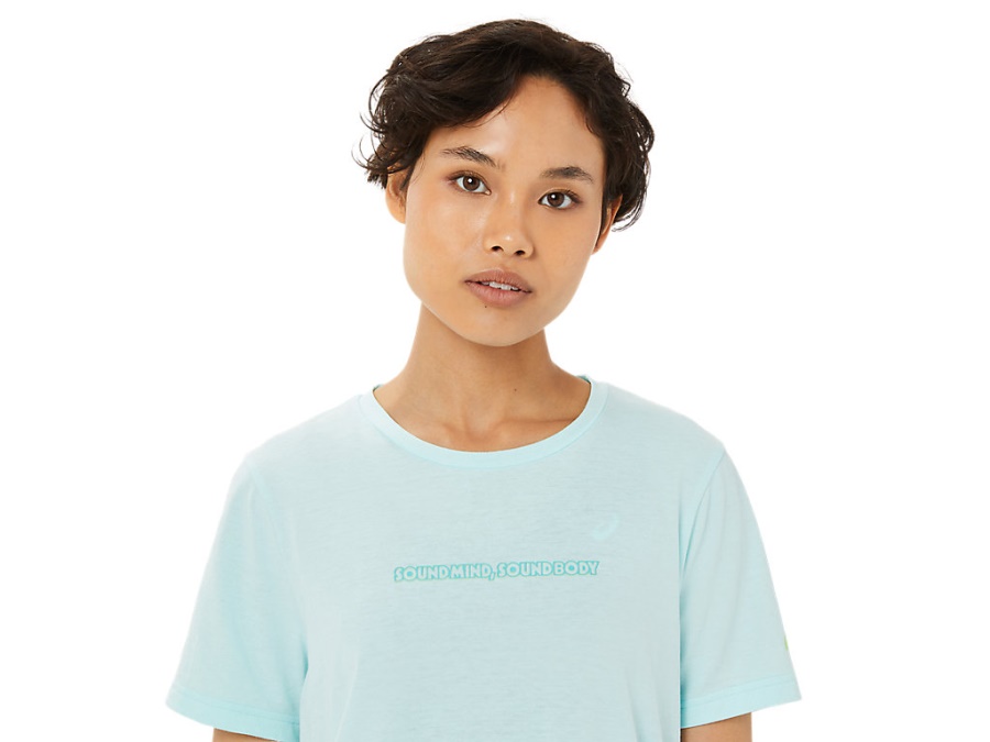 LOGO GRAPHIC TEE Clear Blue Asics